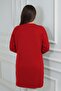 Women's Front Single Pocket Stone Print Detailed Plus Size Knitweartunic Blouse - 4