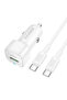 Încărcător auto USB-A/Type-C 38W + cablu Cloud, BZ34B