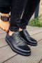 Yg003 Classica Pelle Di Cuoio Men's Casual Lace-Up Genuine Leather Classic Shoes Dst - Black - 3