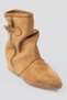 Women's Suede Boots with Zipper and Buckle, Tan Armela - 2