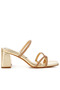 Women Rhinestone Block Heel Sandals in Gold - 2