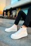 Yg167 Blazer Men's Sports Casual Lace-Up and Zippered Leather Boots Cbt - White - 2