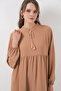 T1627 Collar Lace-Up Dress - D.Mink - 4