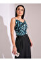 Women Green Printed Cowl Neck Strappy Top