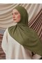 Small Bamboo Corded Fabric Shawl |   Color: Olivine |   Size: 150X50Cm |   Hijab - 2