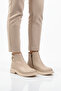 Cream Zippered Women's Boots with Fur Inside Pc-55161 Z - 3