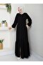 Casual Hajj and Umrah Cornered Drawstring Detailed Ferace - Black - 7