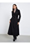 Black Regular Fit Wool Like Double Breasted Coat - 2