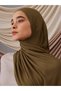Small Bamboo Corded Fabric Shawl |   Color: Army Green |   Size: 150X50Cm |   Hijab - 2