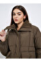 Brown Longline Padded Coat with Faux Fur Lining - 4