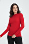 Women's Half High Neck Bodycron Ribbed Knit -Stylish- Blouse - 6