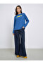 Blue Contrast Slogan Print T-Shirt - 2