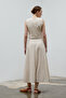Cream Linen Skirt Vest Siena Set - 3