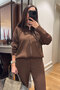 New Season Zippered Suit - Brown - 5