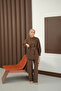 Women's Belt Detail Suit Brown - 6