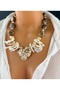 Acrylic Aura Terra Design Necklace with Flower Accessories, Flower Necklace, Necklace - 4