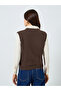 Brown Sweater Vest with Long Sleeve Shirt - 4