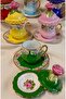 Saray Porselen El Boyama Coffee Cup Set and Turkish Delight Container Set with Lid - 4