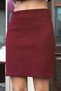 Women's Lightweight Stretch Fabric Winter Cashmere High Waist Above Knee Lightweight Mini Pencil Skirt - Burgundy - 6