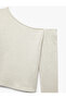 Asymmetric Neckline Slim Fit Off-The-Shoulder Long Sleeve T-Shirt - 5