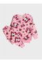 Girls' Cotton Fleece-Lined Pink Butterfly Flower Patterned Long Sleeve Winter Pajamas Set - 2