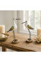 Wooden Bird Figurines with Iron Legs – Decorative Coastal Tabletop Sculptures, Home Décor Ornament - 5