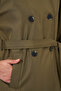 Women's Double-Breasted Collar Short Trench Coat 5980 - Khaki - 5