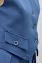 Blue Vest and High-Waisted Wide-Leg Pants Eden Set - 4