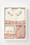 Baby Girl Boxed Floral Embroidered 5-Piece Hospital Discharge Set Lux Cotton 0-3 Months 50-56cm - 5