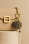 Plush Fluffy Pompom Pouf Anthracite Furry Blue Evil Eye Star Home Office Car Wallet Bag Keychain - 2