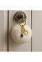 Plush Fluffy Pompom Puff White Furry Blue Evil Eye Beaded Home Office Car Wallet Bag Keychain