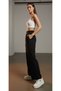 High Waist Wide Leg Cotton Elastic Women's Trousers - 4
