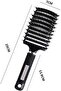 Women's Nylon Detangling Bristle Curved and Vented Scalp Massage Dry & Wet Hair Brush (Black - 5