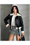 Women's Belted Fur-Lined Leather Coat - 2