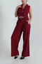Women's Lined Wrinkled Fabric Two-Piece Set