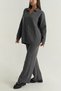 Women's Polo Neck Sweater Pants Knitwear Two-Piece Set - 2