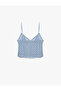 Heart Neck Thin Strap Lace Pajama Top - 2