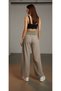 High Waist Wide Leg Cotton Elastic Women's Trousers - 5