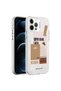 iPhone 12 Pro Compatible Marble Patterned Senk Marbello Case-Brown