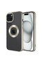 iPhone 15 Compatible Camera Protected Senk Omega Case with Logo - Titanium