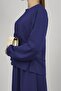 Women's Soft Textured Modal Skirt Suit Navy Blue - 7