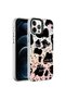 iPhone 12 Pro Max Compatible Marble Patterned Senk Marbello Case-Black-White
