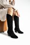 Women's Pointed Toe Heeled Boots Western - Black - 2