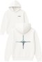 Plus Metal Design Printed Oversized White Hooded Sweatshirt