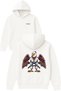 Kareteci Eagle Design Printed Oversized White Hooded Sweatshirt