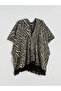 Vizyon New Season Leopard Patterned Oversized Women's Knitwear Poncho - 5