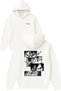 Anime Poster Design Printed Oversized White Hooded Sweatshirt