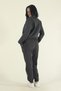 Women's Winter Cotton Puff Fabric Crew Neck Jogger Tracksuit Set - 4