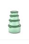 Storage Container Round Set of 4 with Soft Lid Green Food Freezer Food Container - 3
