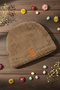 Children's Plush Beanie with Smiling Face Sticker Newborn Baby Welsoft Windproof Hat Winter Plush Beanie - 4
